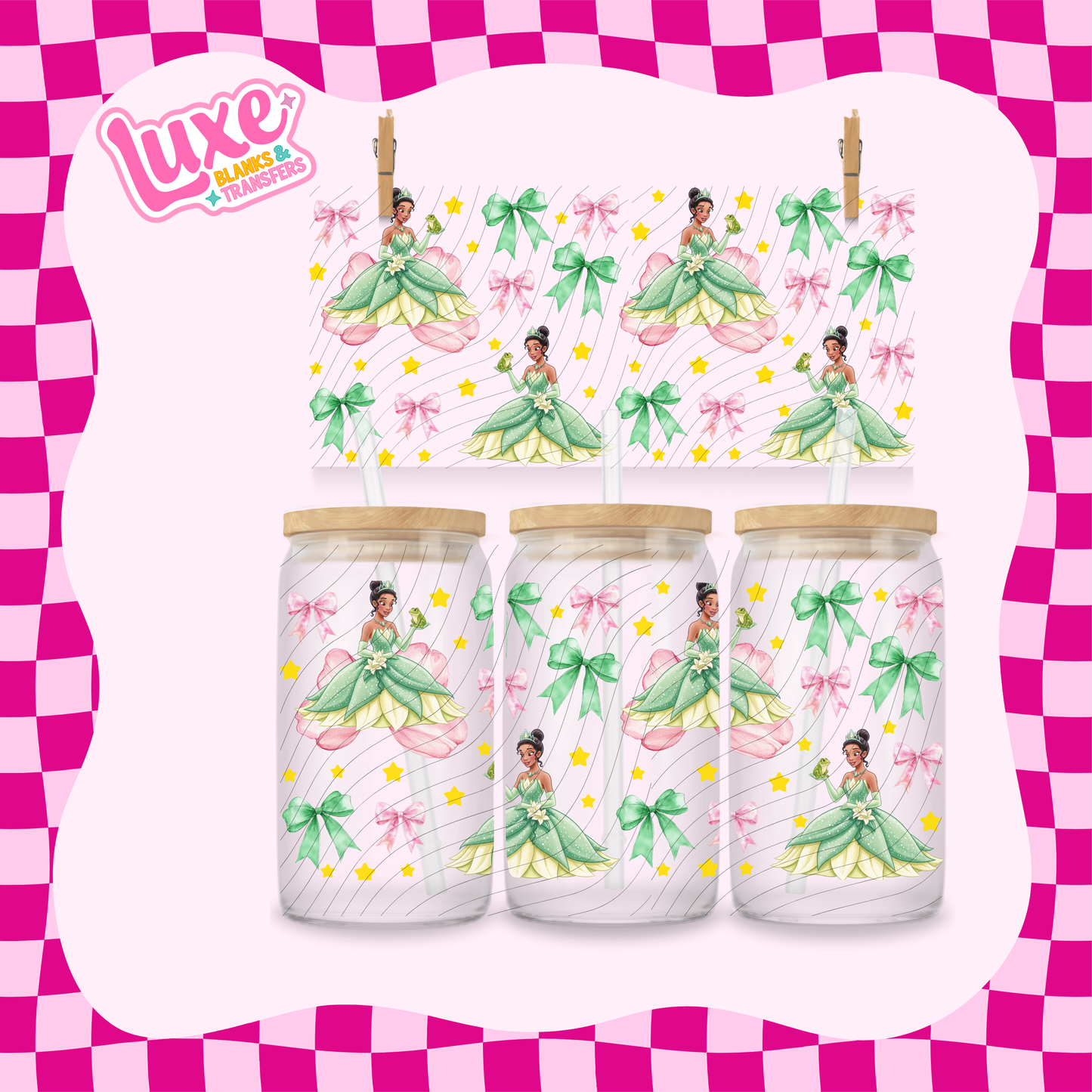 Ti Princess Bows | 16oz UV DTF Wrap | #1662