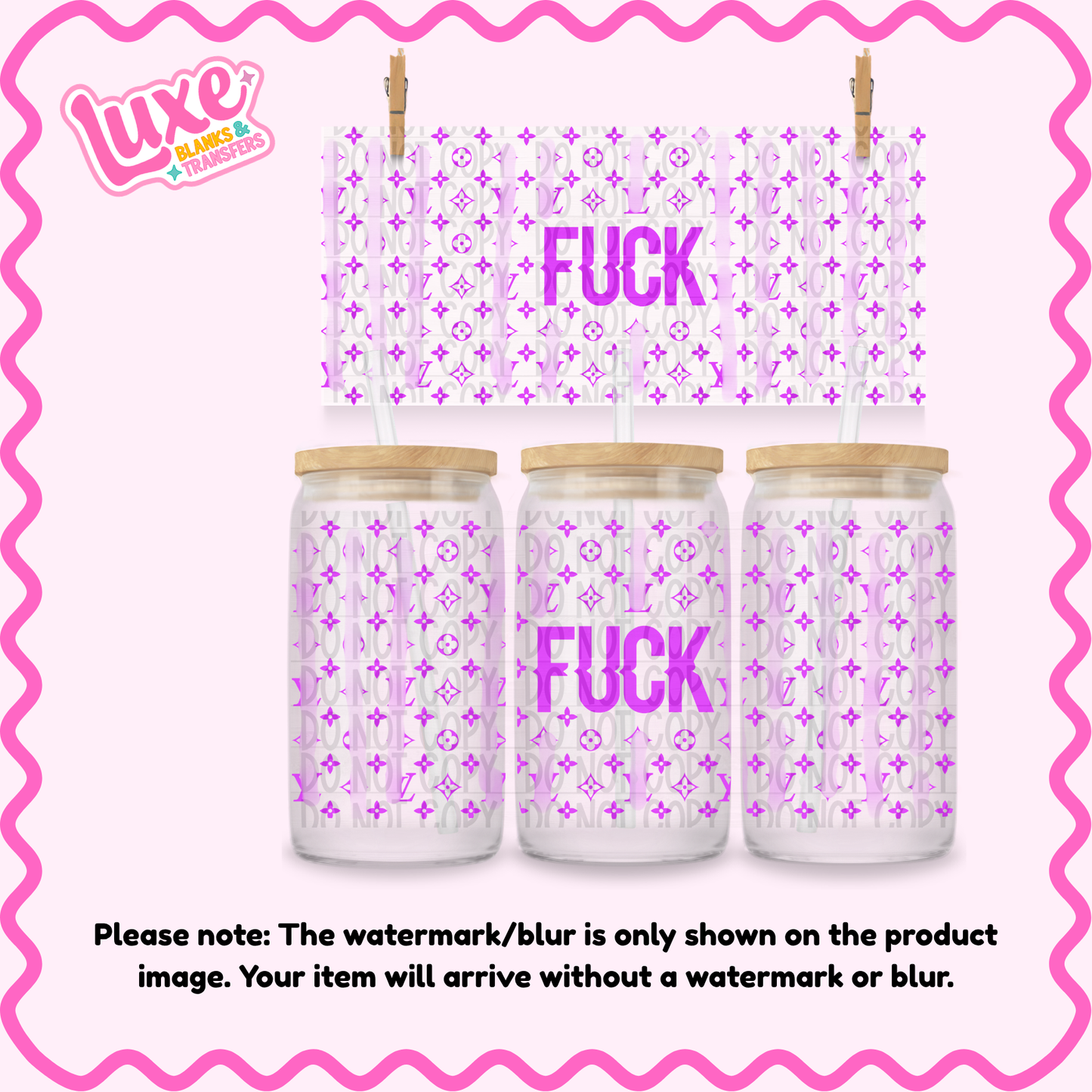 16oz UV DTF Wrap | Boujee Swear | #2651