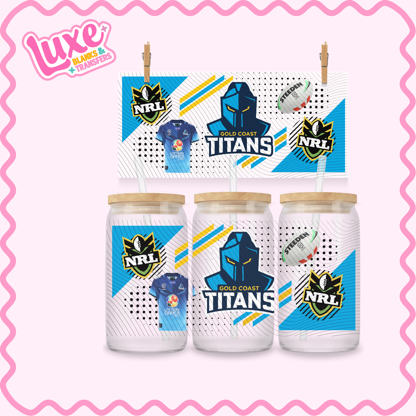 16oz UV DTF Wrap | Titans N.R.L Team | #2873