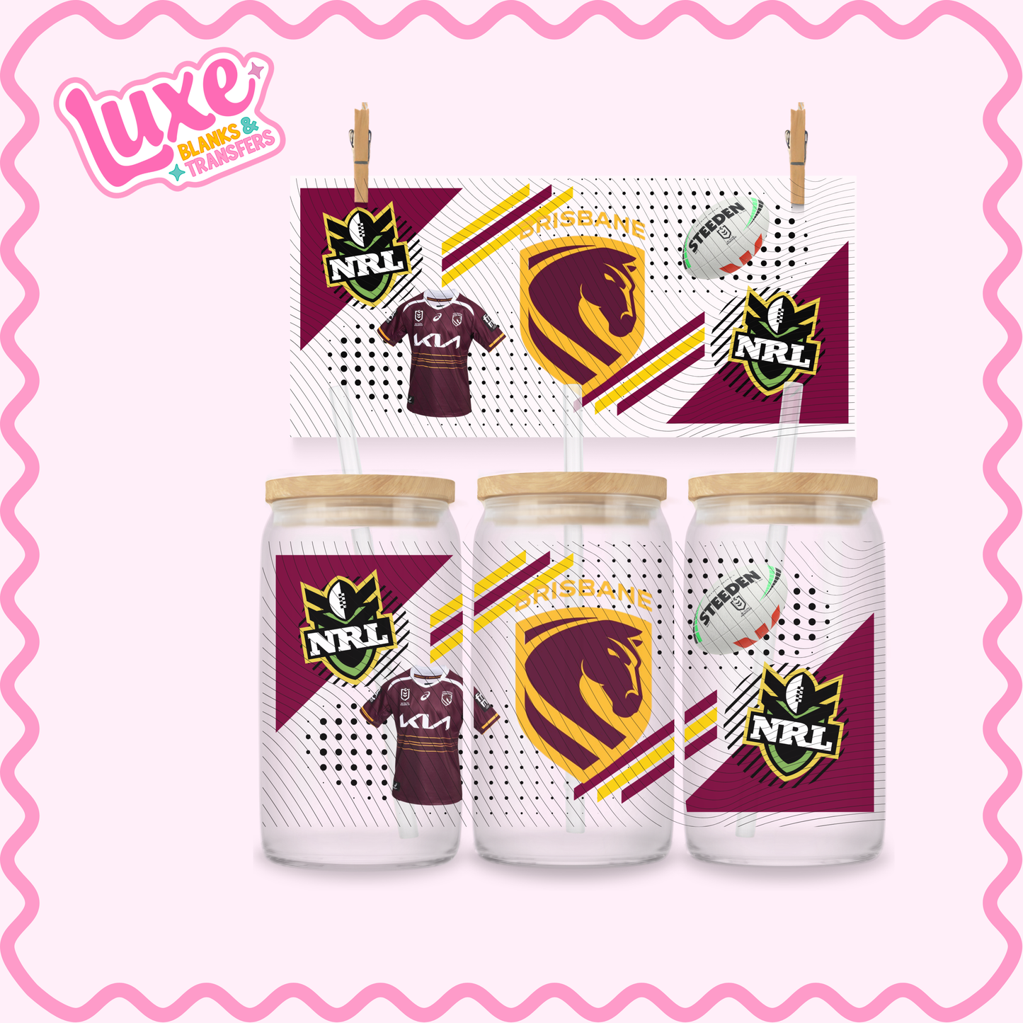 16oz UV DTF Wrap | Bris. N.R.L Team | #2878