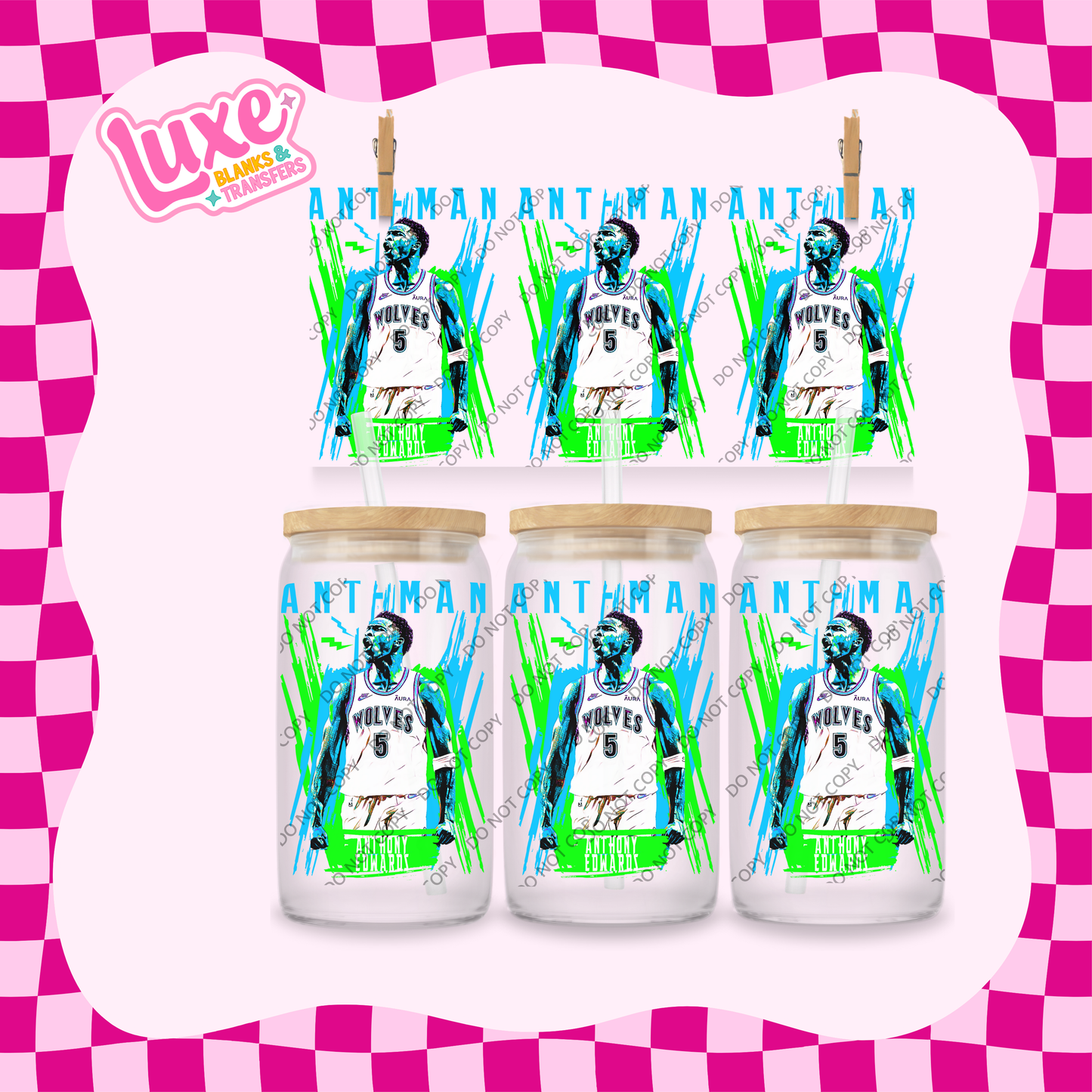 16oz UV DTF Wrap | Antman A.Edwards NBA Player Basketball | #2096