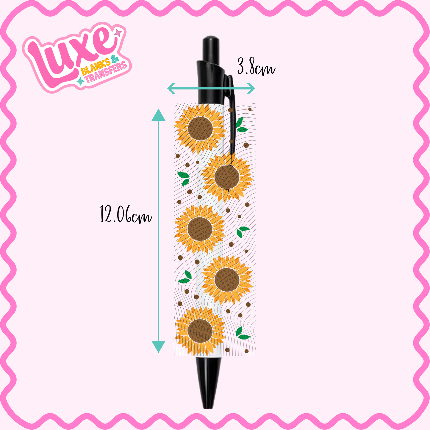 UV DTF Pen Wrap | Sunflower Pattern | #48