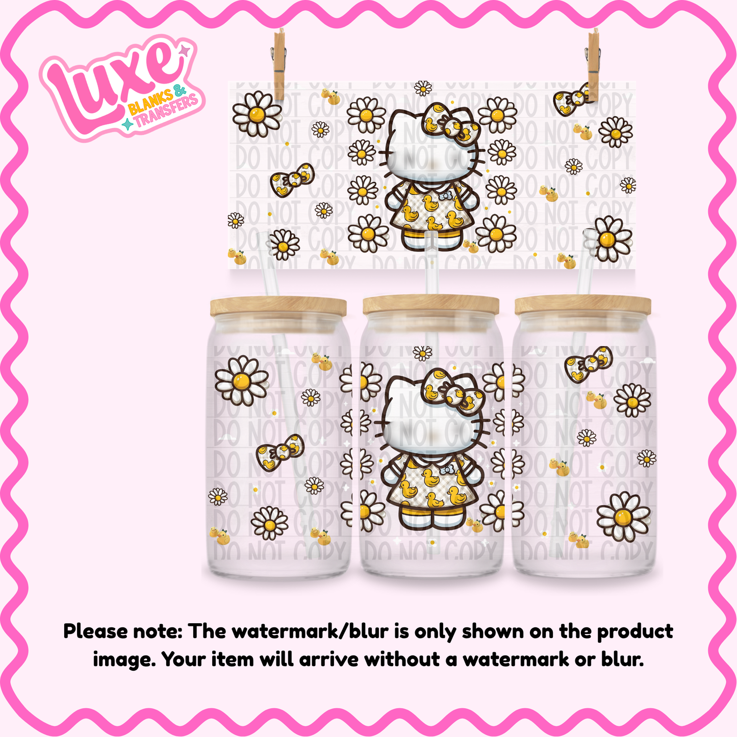 16oz UV DTF Wrap | Hi Cat Duck | #3846
