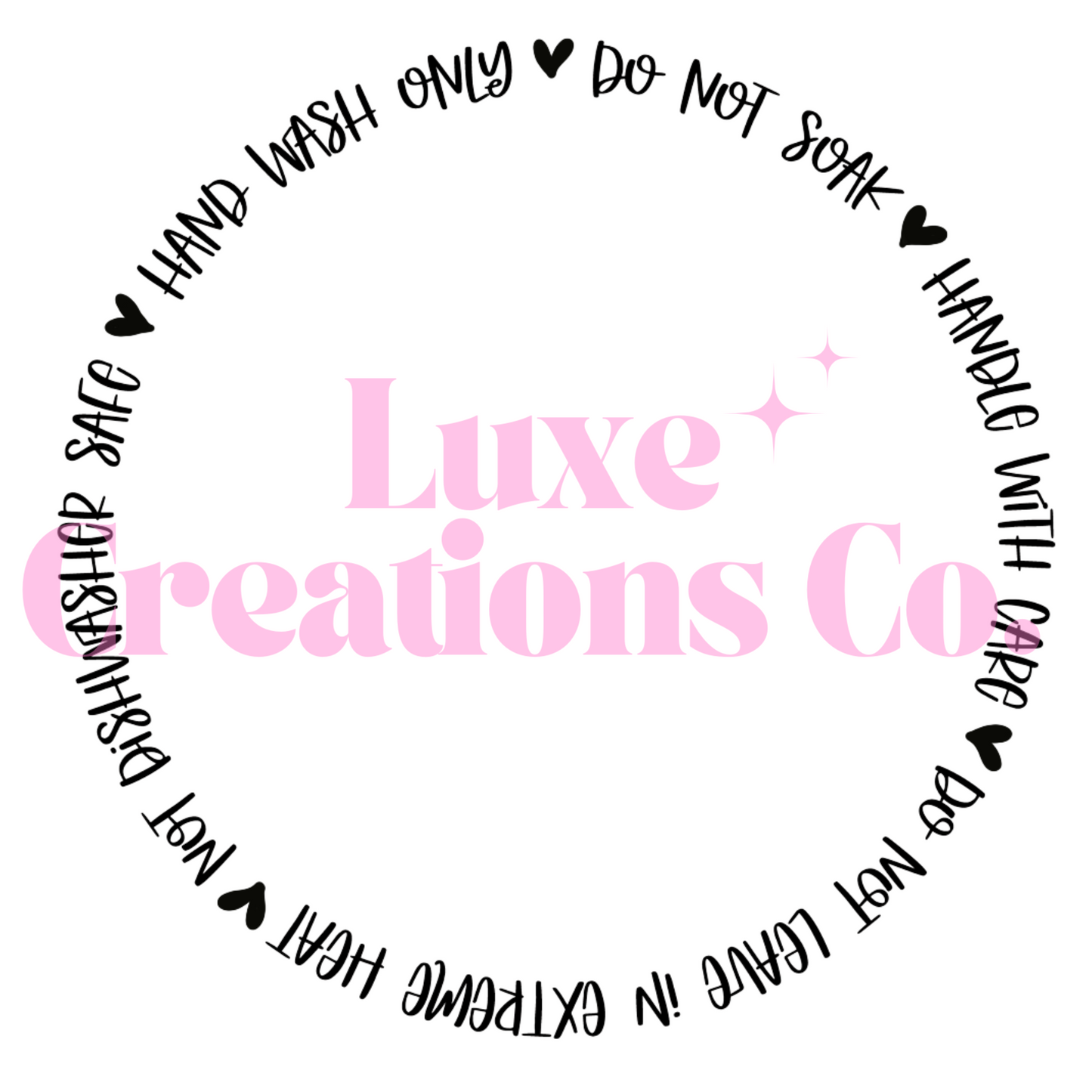 "Handle With Care" Cup Care UV DTF Decal