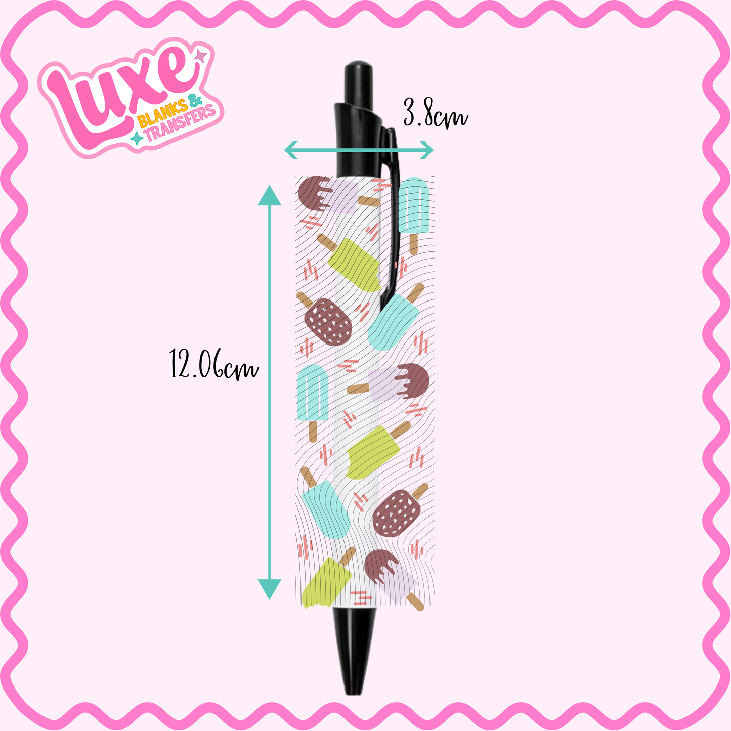 UV DTF Pen Wrap | Icecreams Pattern | #49