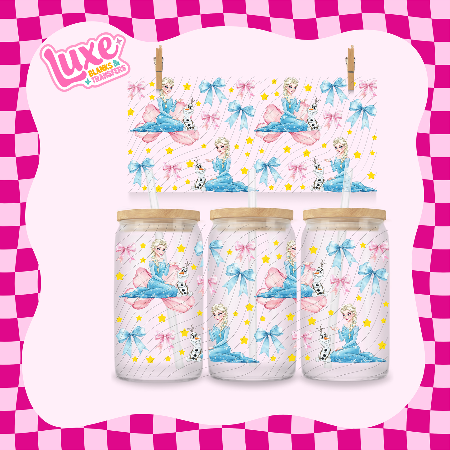 Ice Princess Bows 2 | 16oz UV DTF Wrap | #1665