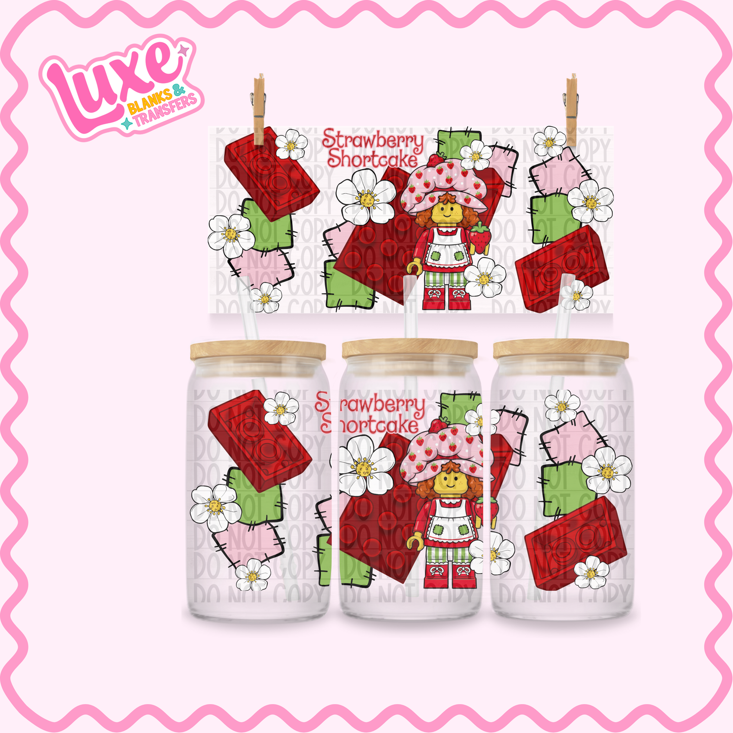 16oz UV DTF Wrap | Strawb. Blocks | #3425