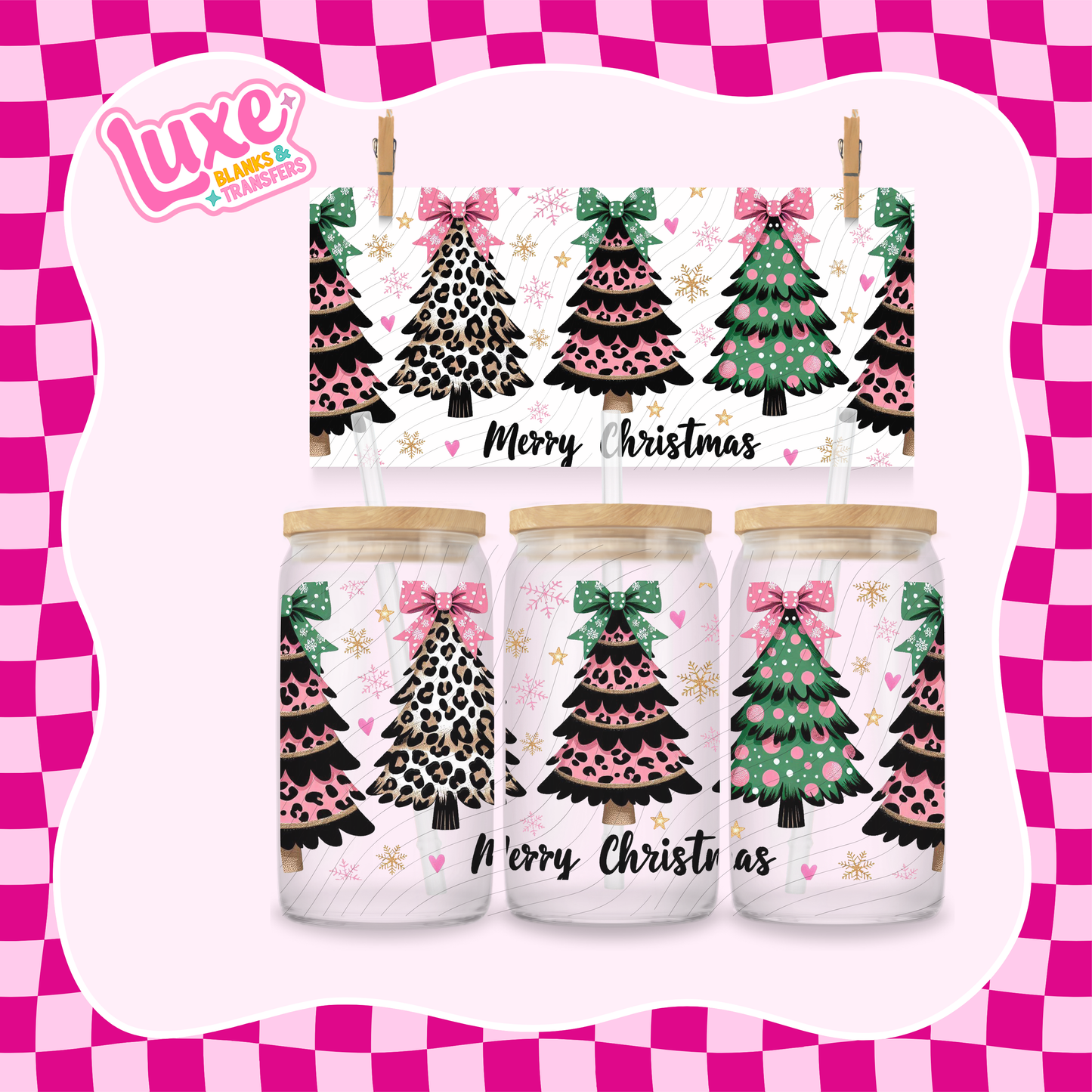 Merry Christmas Trees | UV DTF Wrap | #1176