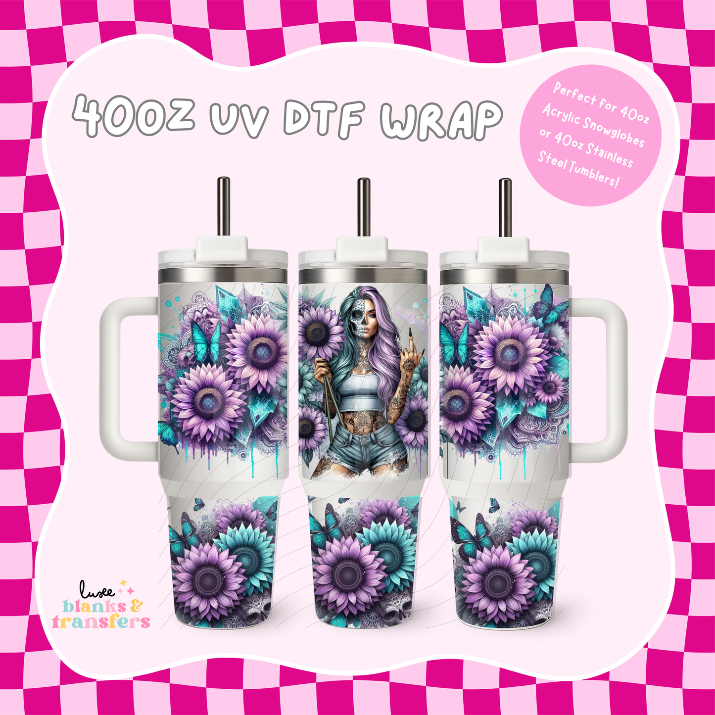 Tattoo Girl 40oz UV DTF Wrap (#B58)