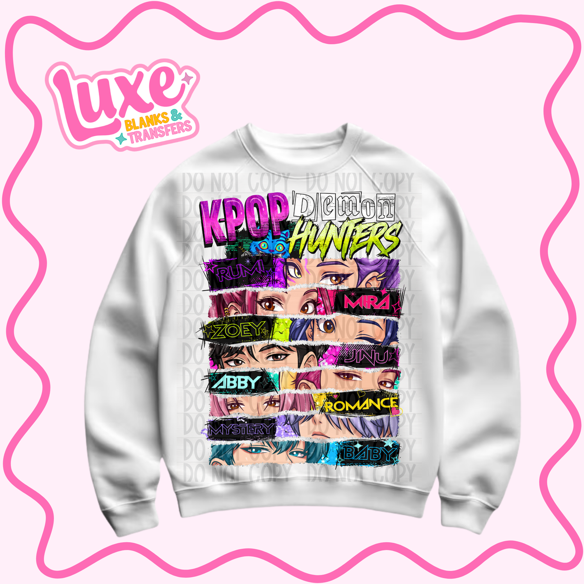 DTF Heat Transfer | K-Pop Characters Title | #1328
