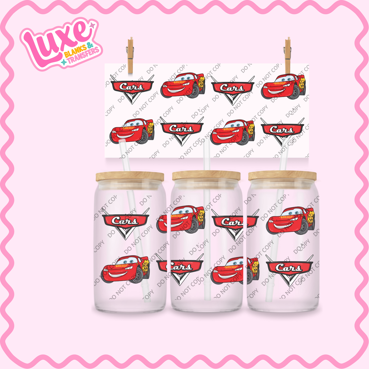 16oz UV DTF Wrap | McQueen Pattern | #2153