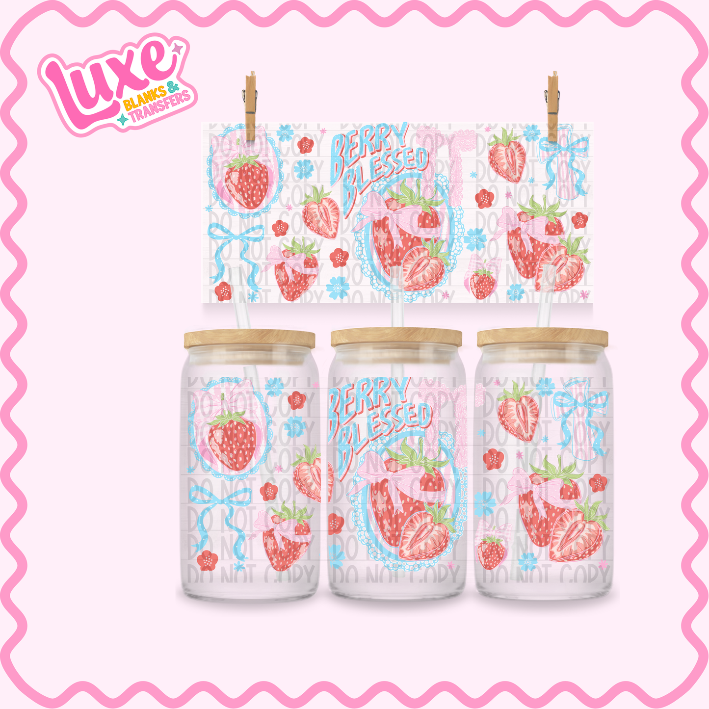 16oz UV DTF Wrap | Berry Blessed | #3377