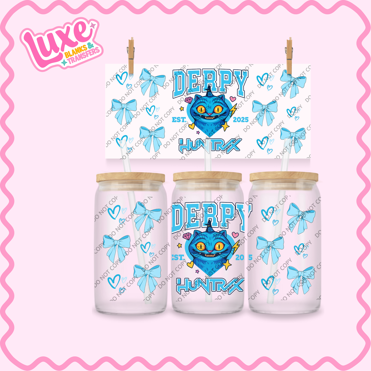 16oz UV DTF Wrap | Derpy Bows | #2154