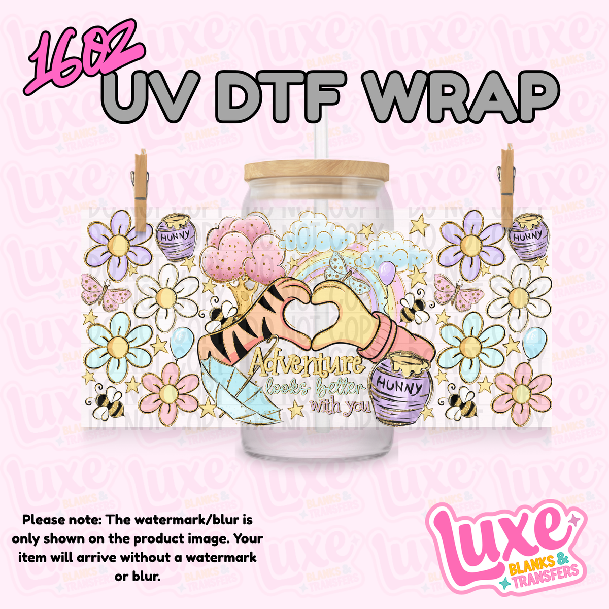 16oz UV DTF Wrap | Adventure Yellow Bear | #4373