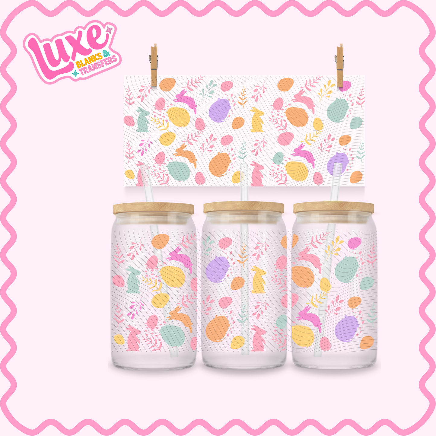 16oz UV DTF Wrap | Pastel Easter Pattern | #2948