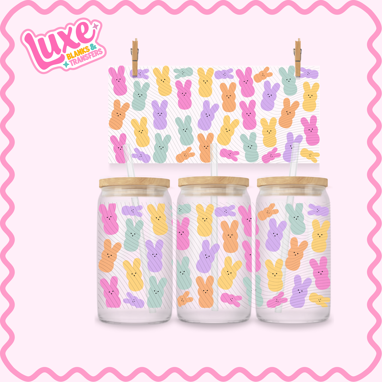 16oz UV DTF Wrap | Pastel Easter Peeps | #2949