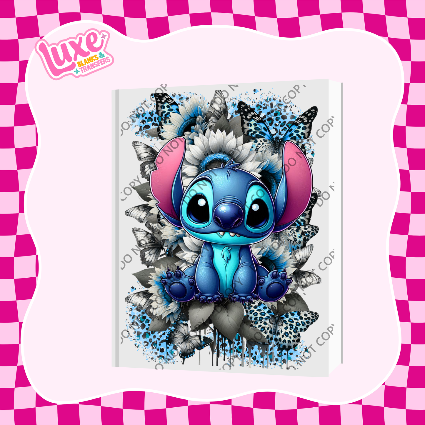 A5 Journal UV DTF Transfer | Blue Alien Flowers | #A73