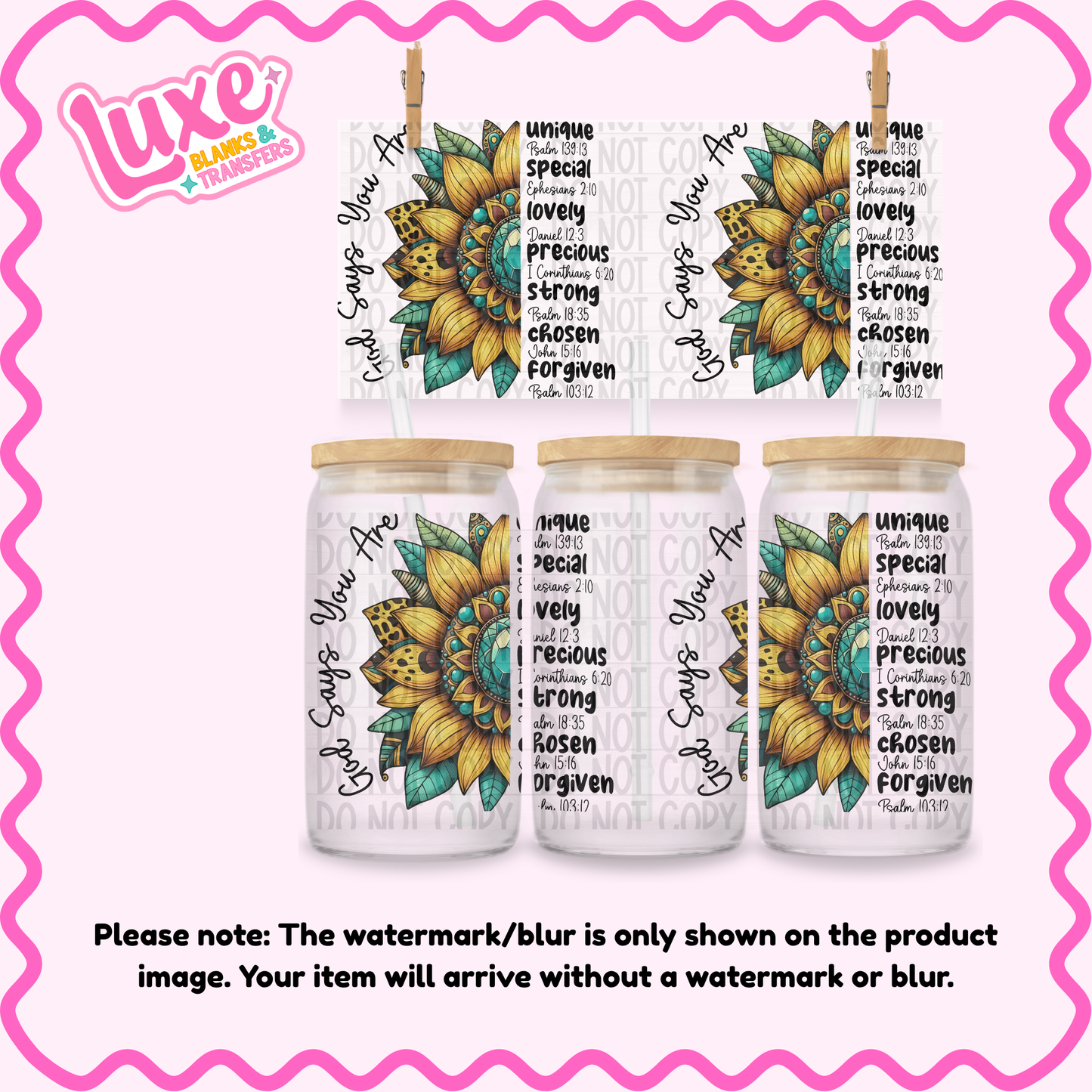 16oz UV DTF Wrap | God Says You Are | #3910