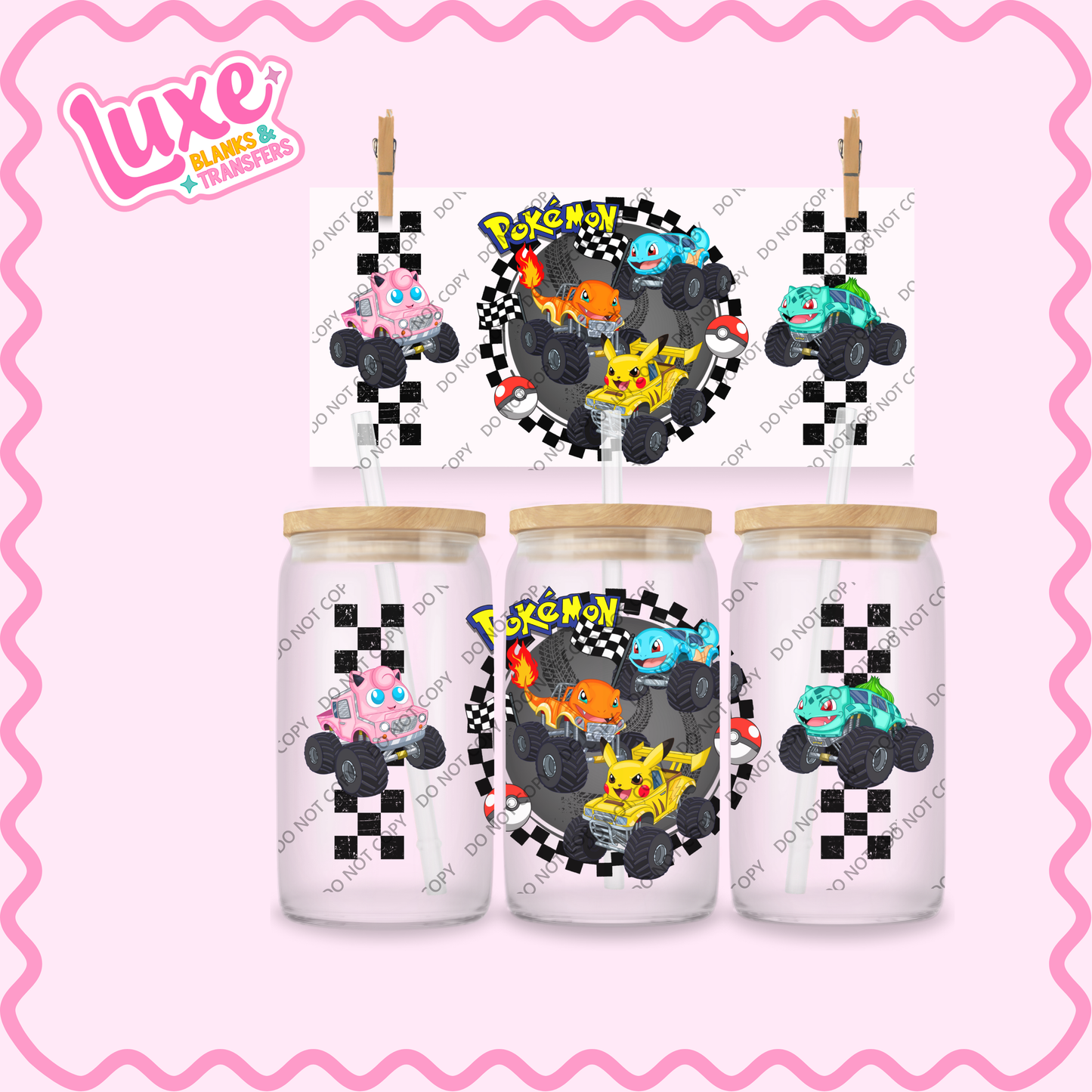 16oz UV DTF Wrap | Poke Monster Trucks | #2163