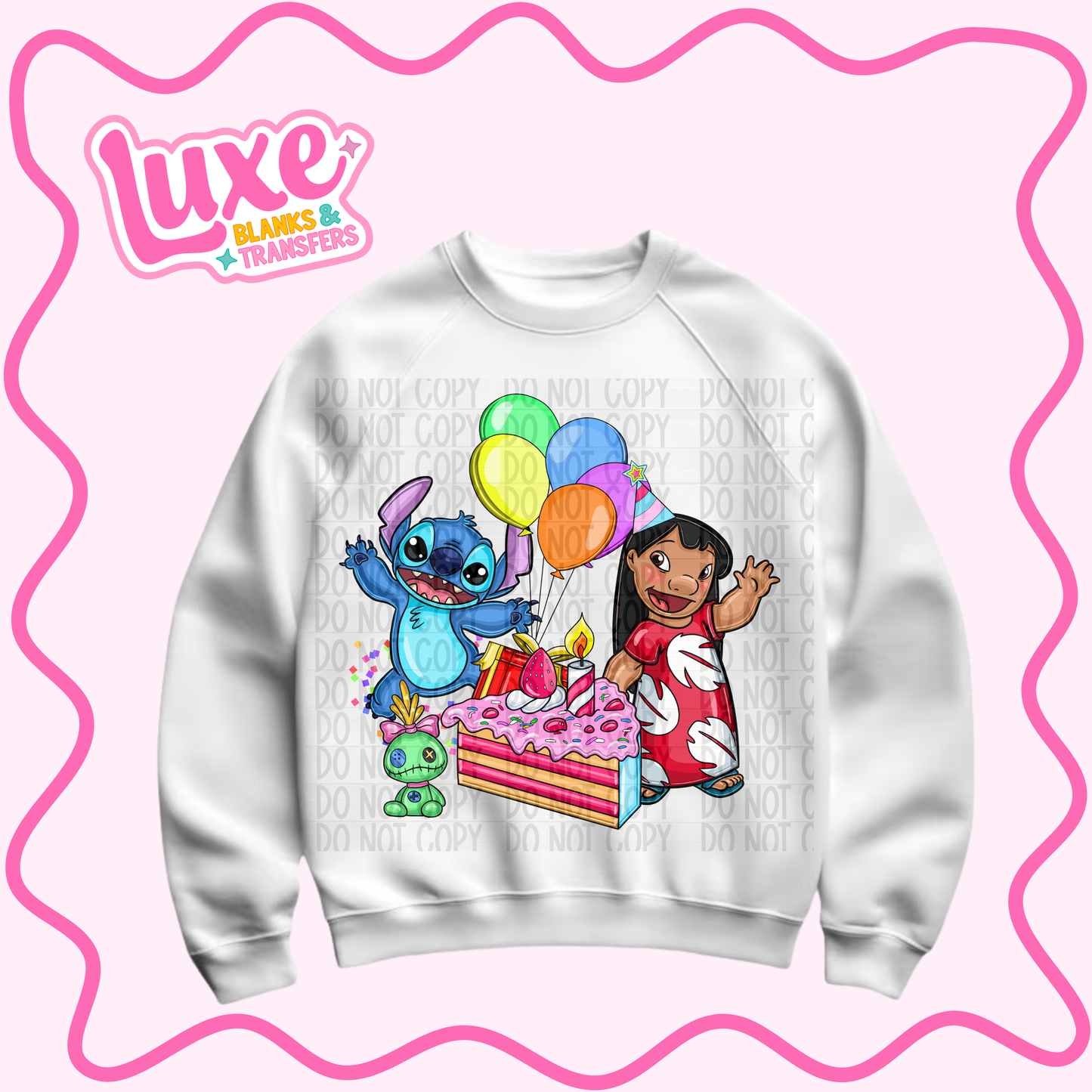 DTF Heat Transfer | Blue Alien Bday | #801