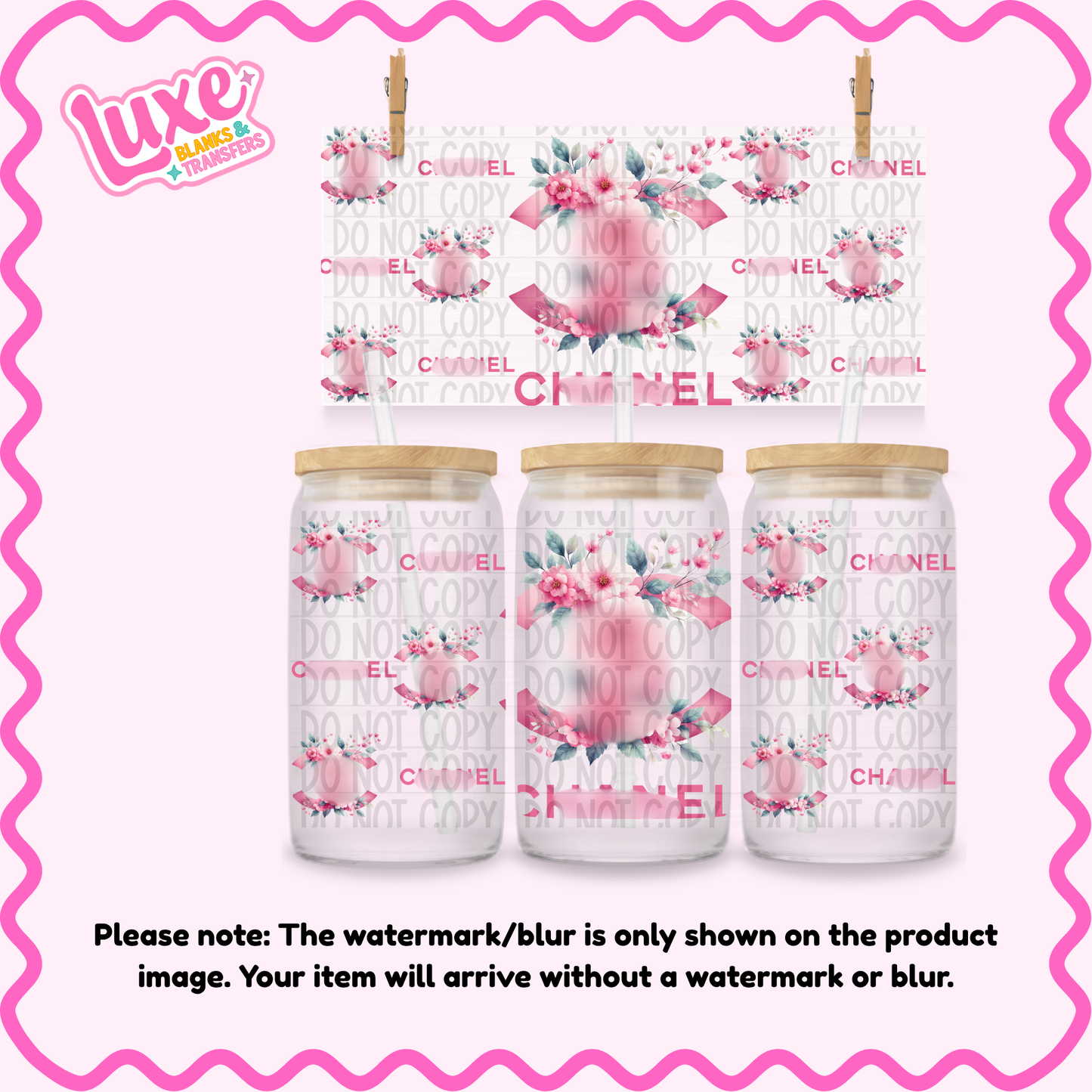 16oz UV DTF Wrap | C/C Flowers Pink | #2030