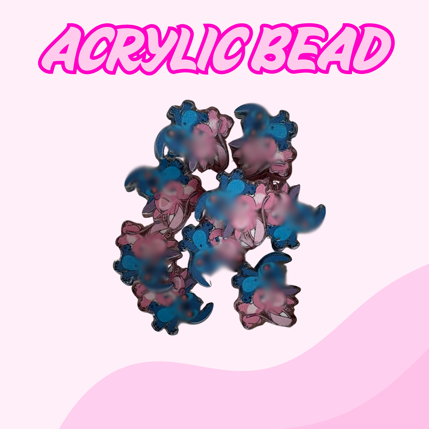 Flatback Acrylic Bead | Pink & Blue