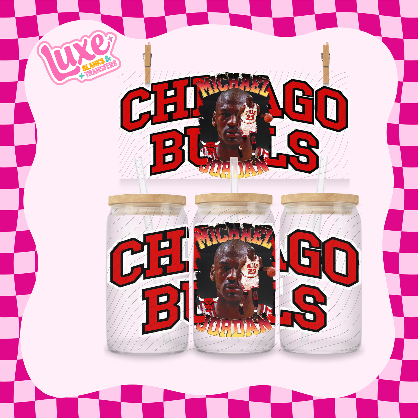 M.Jordan Bulls NBA Player | 16oz UV DTF Wrap | #1689
