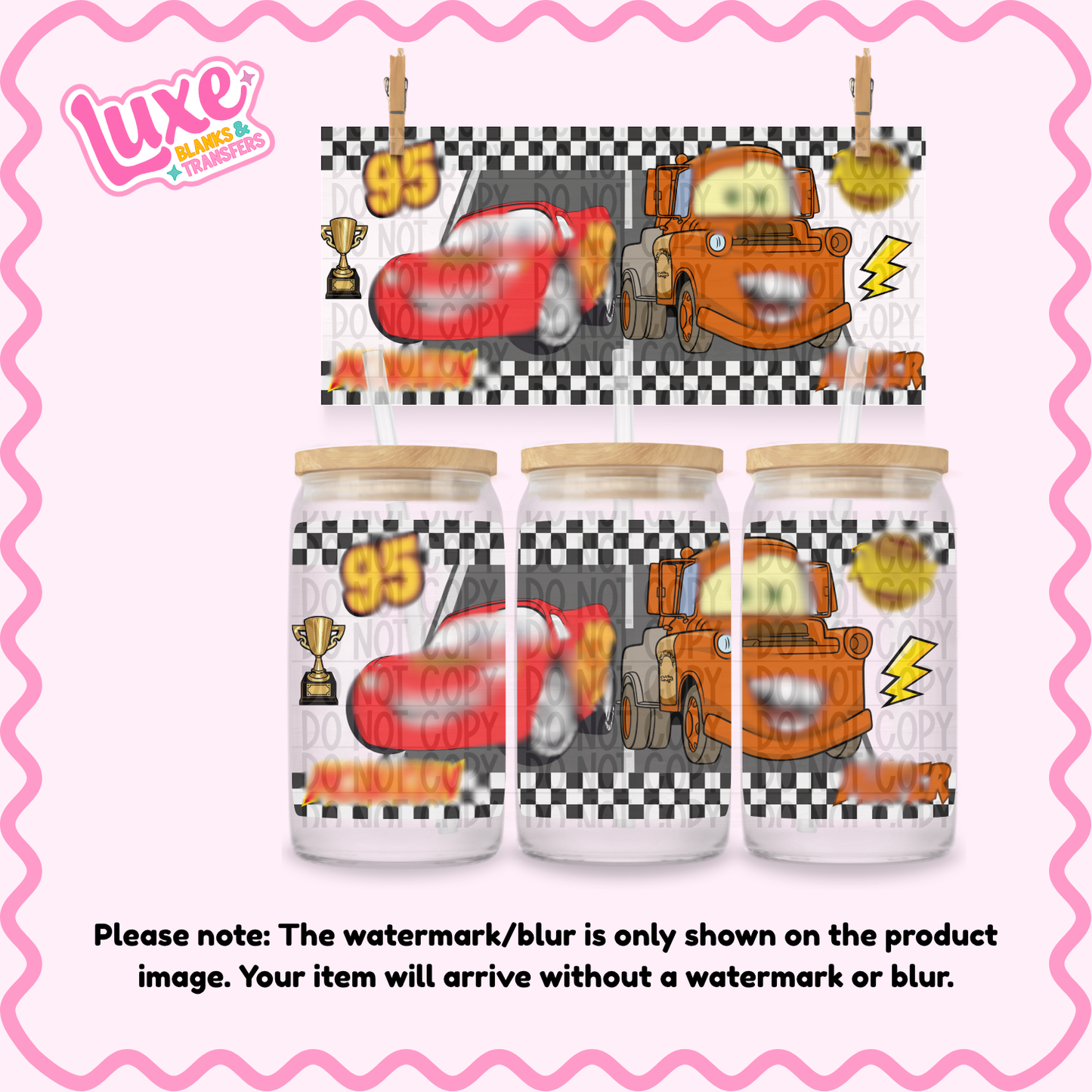 16oz UV DTF Wrap | Checkered Race Car Truck | #N37
