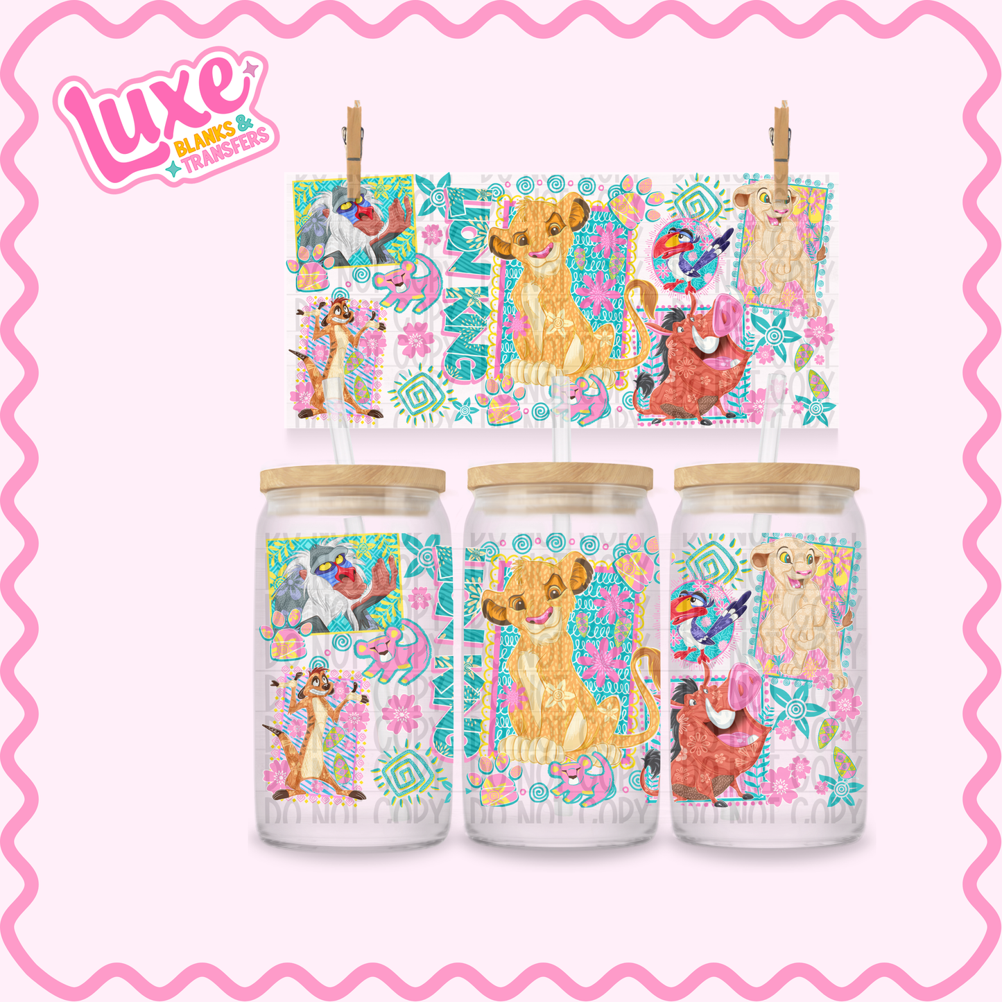 16oz UV DTF Wrap | Lion Movie Kids | #3379
