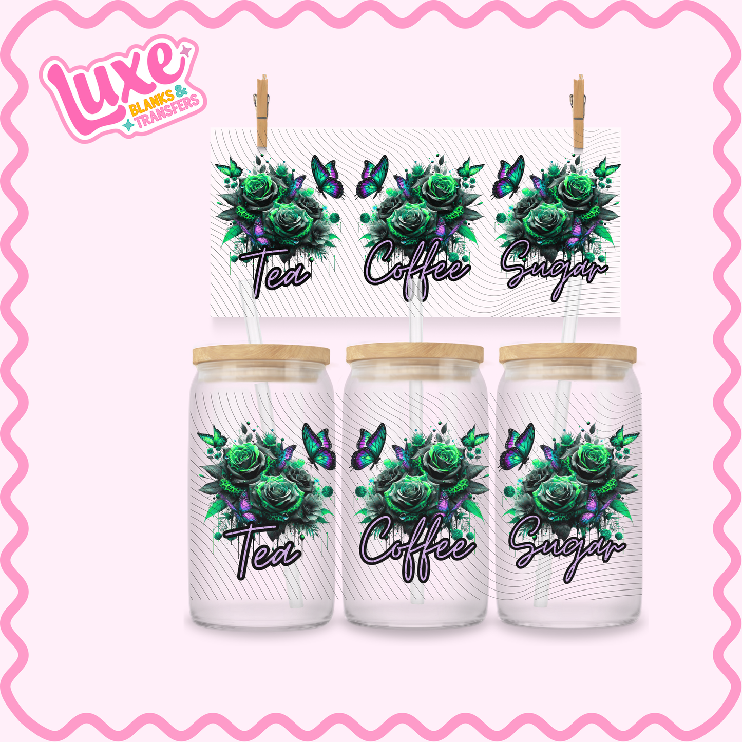 16oz UV DTF Wrap | Tea/Coffee/Sugar Green | #2894