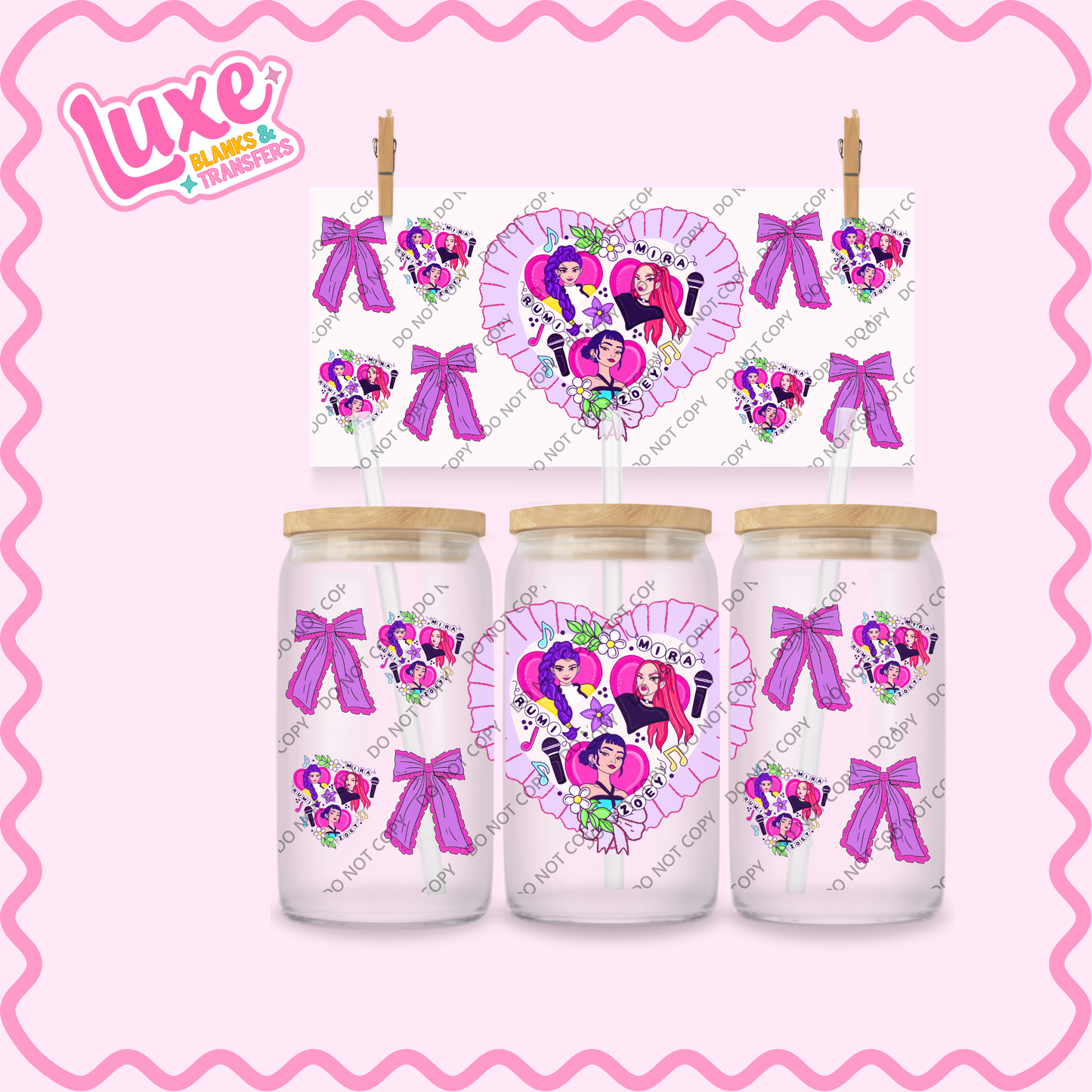 16oz UV DTF Wrap | K-Pop Bows | #2174