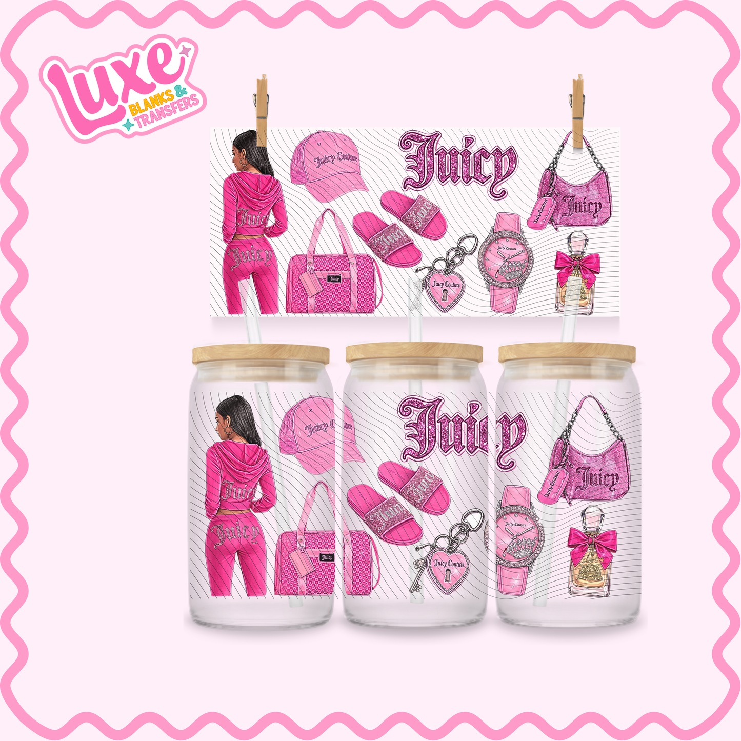 16oz UV DTF Wrap | Juicy Pink | #2960