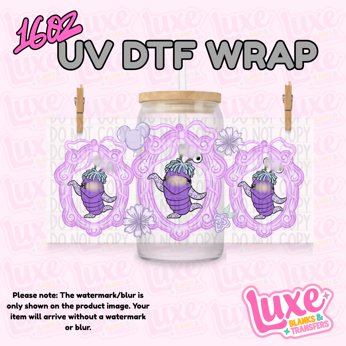 16oz UV DTF Wrap | Cutesy Monster Frame | #4392