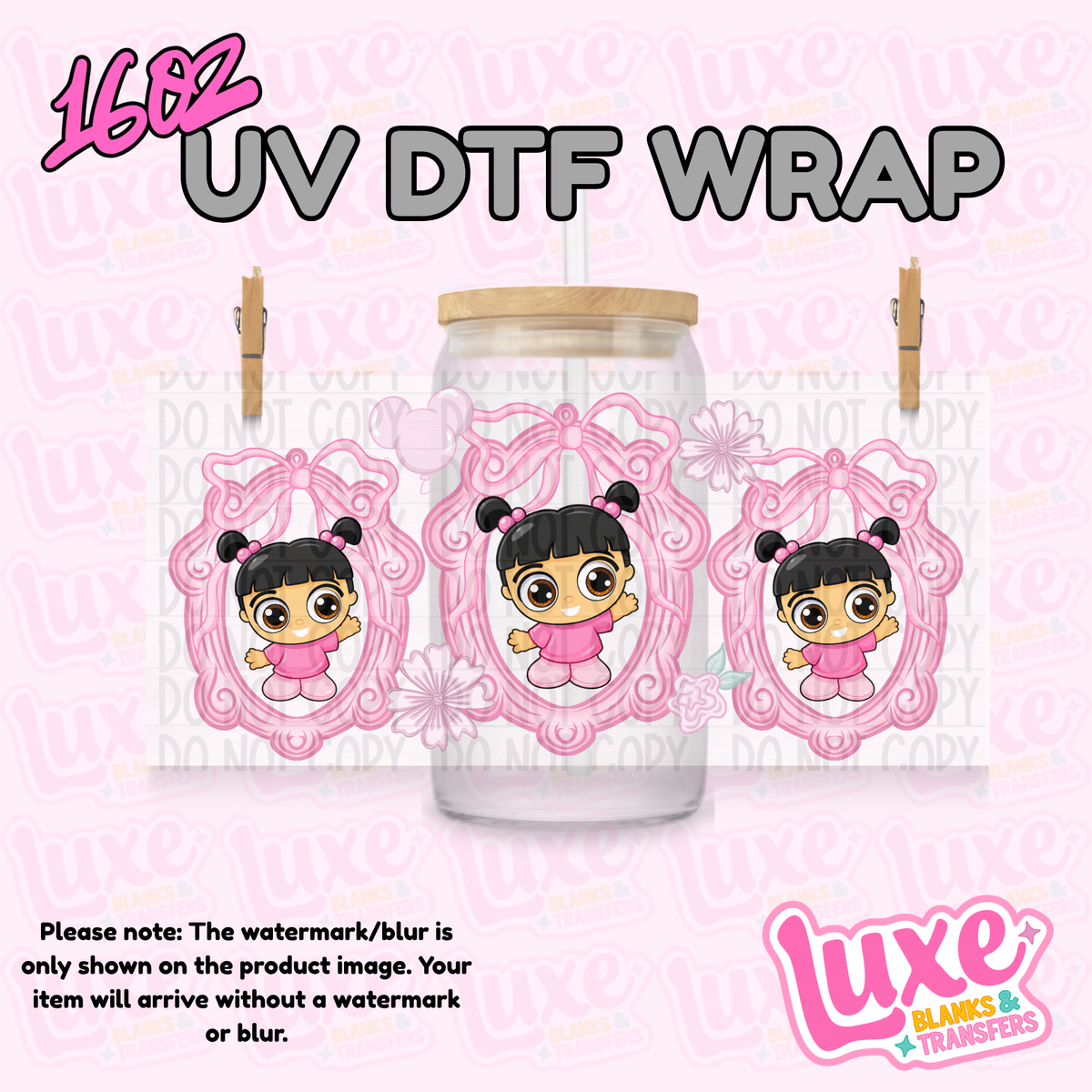 16oz UV DTF Wrap | Cutesy Monster D00rabl3 Frame | #4393