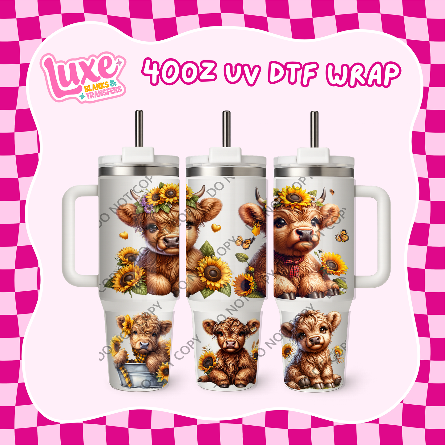 40oz UV DTF Wrap | Baby Highlands | #B84