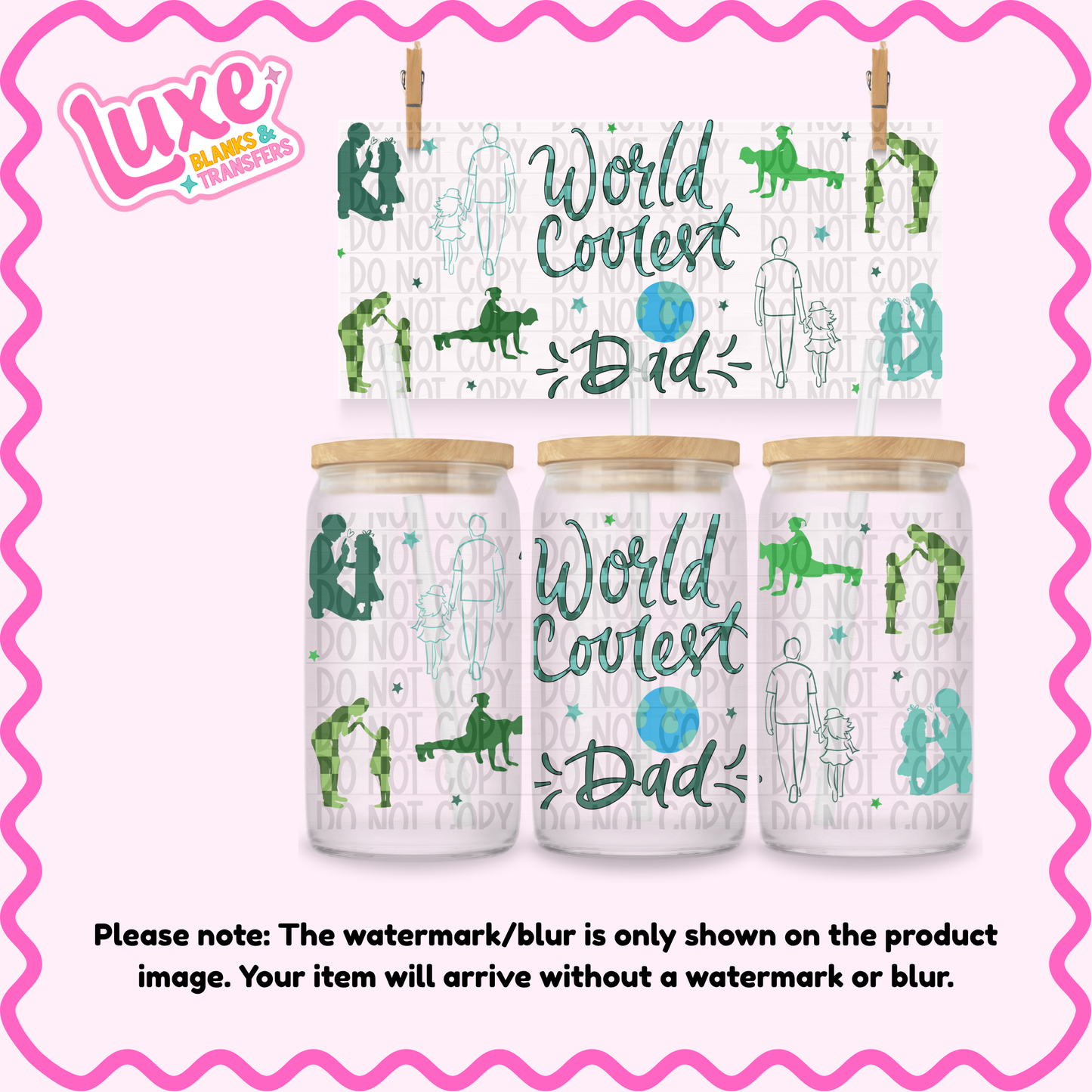 16oz UV DTF Wrap | Coolest Dad | #3927
