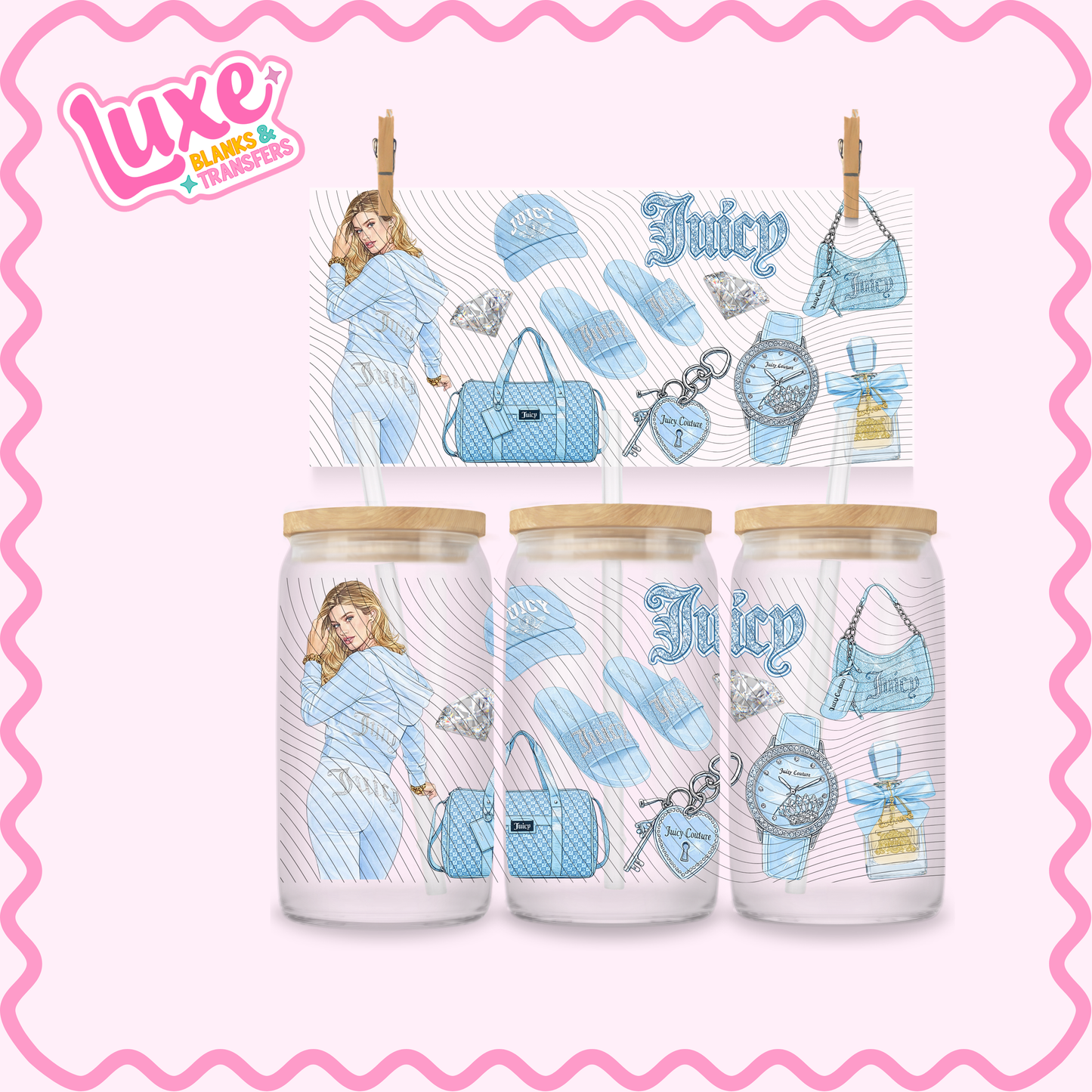 16oz UV DTF Wrap | Juicy Blue | #2965