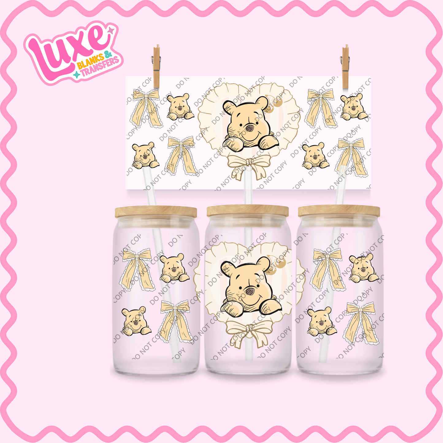 16oz UV DTF Wrap | Cutesy Win Bows | #2179