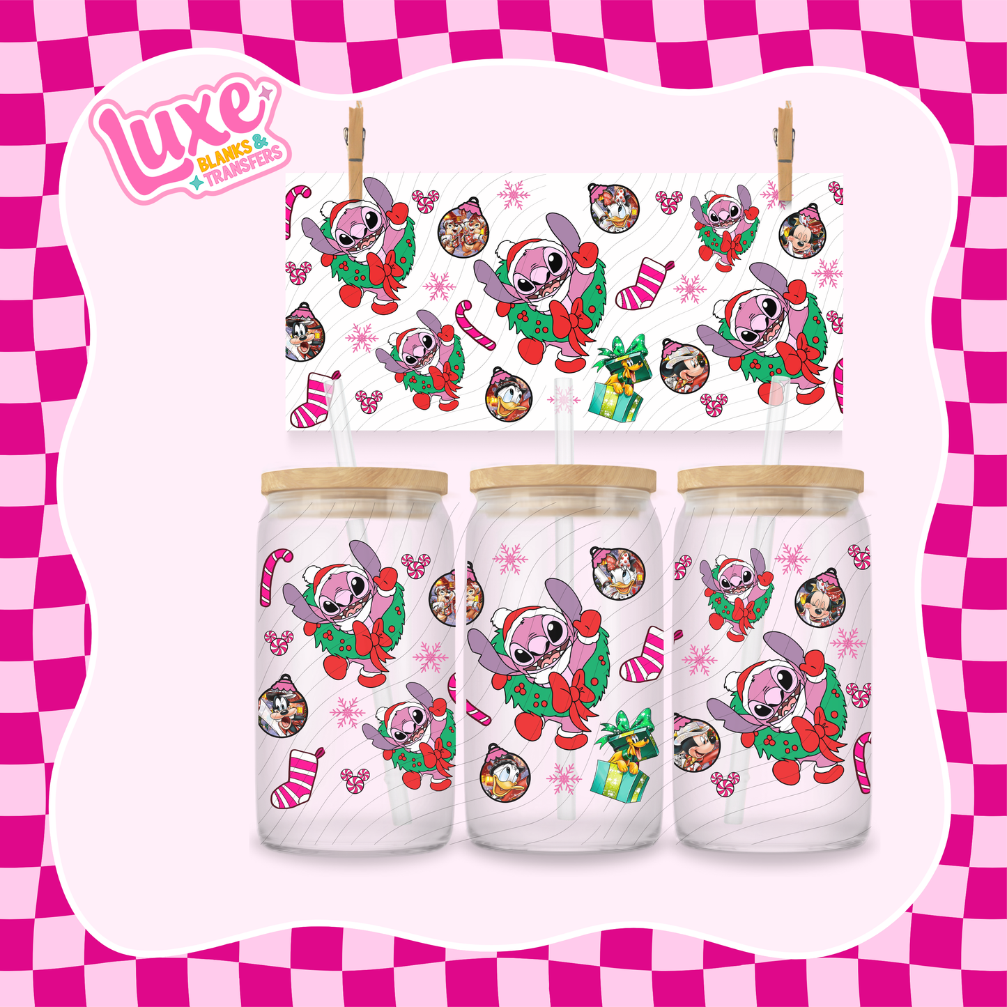 Pink Alien Xmas 2 | UV DTF Wrap | #1125