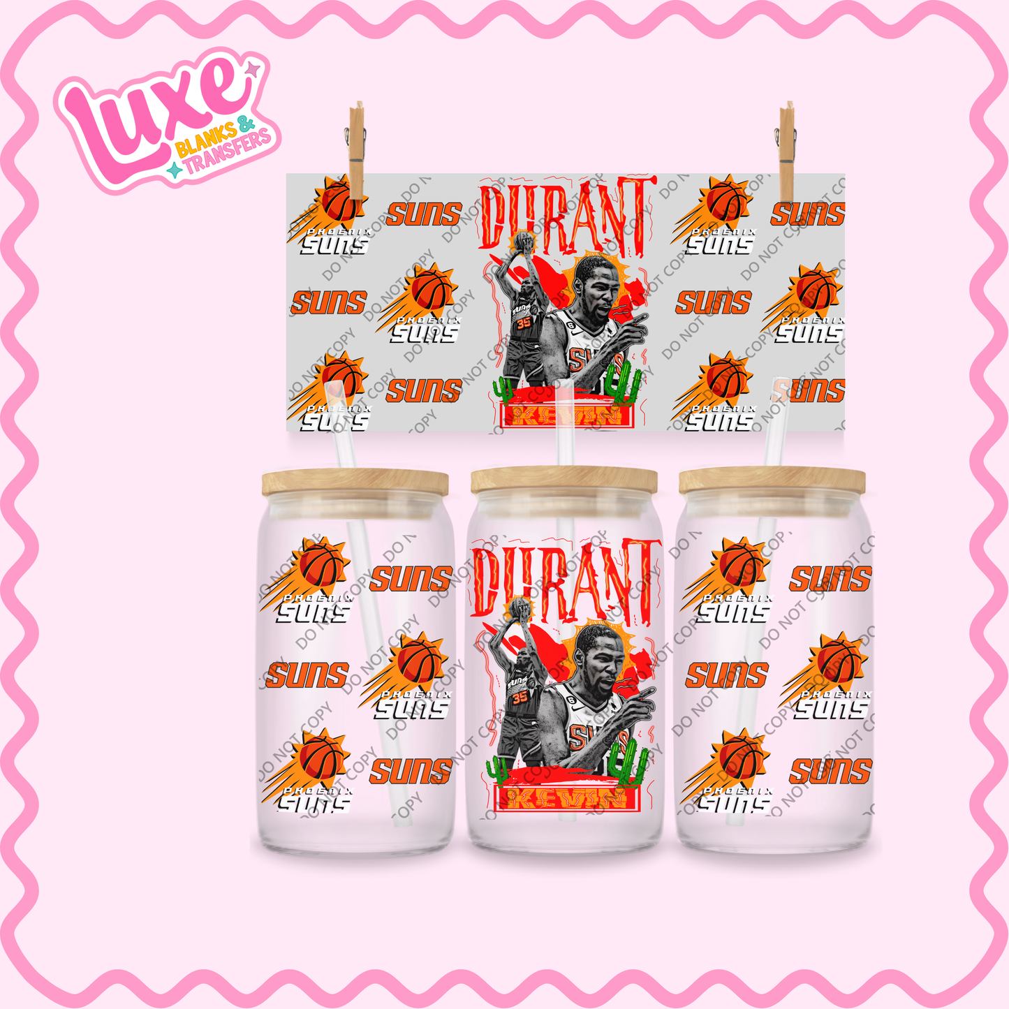 16oz UV DTF Wrap | K.Durant Basketball Player NBA Suns | #2110