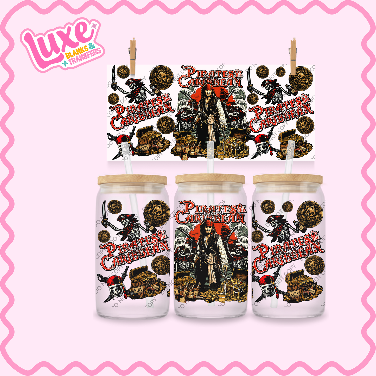 16oz UV DTF Wrap | Pirates Movie | #2186