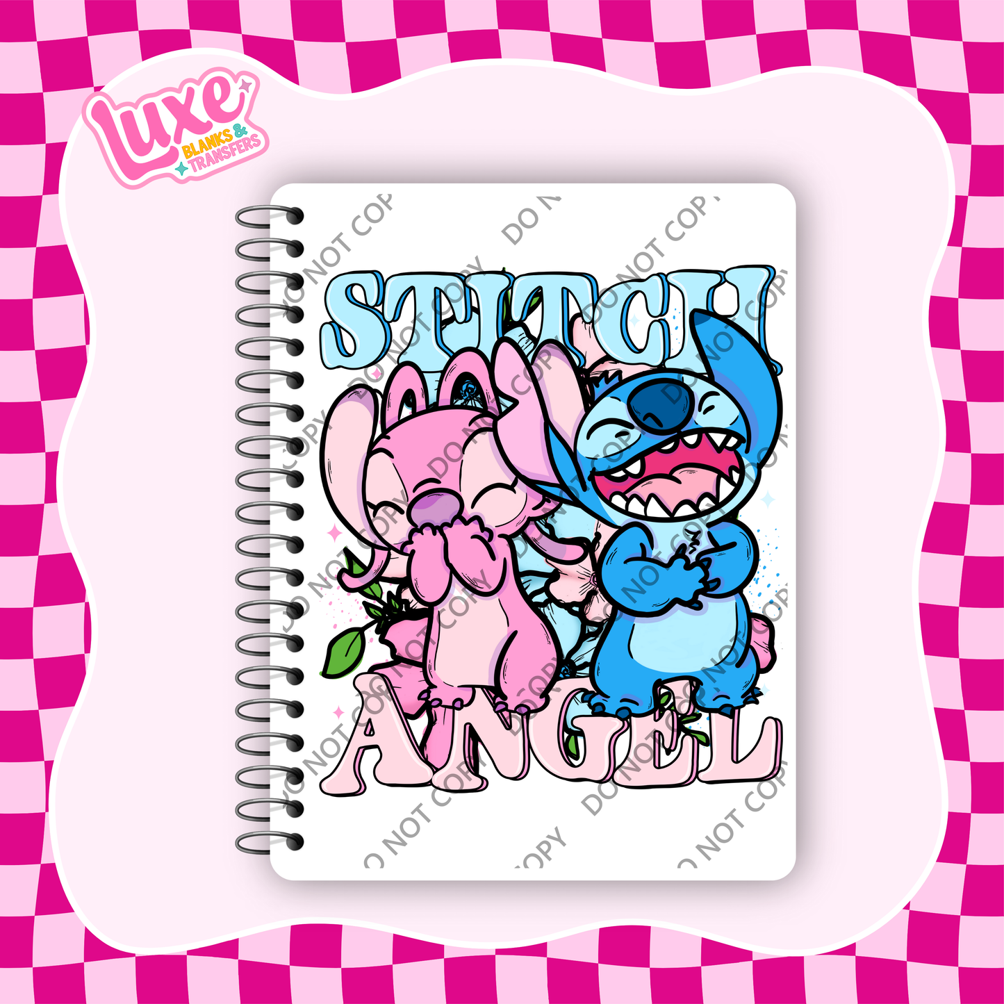 A5 Journal UV DTF Transfer | Blue & Pink Alien | #A99