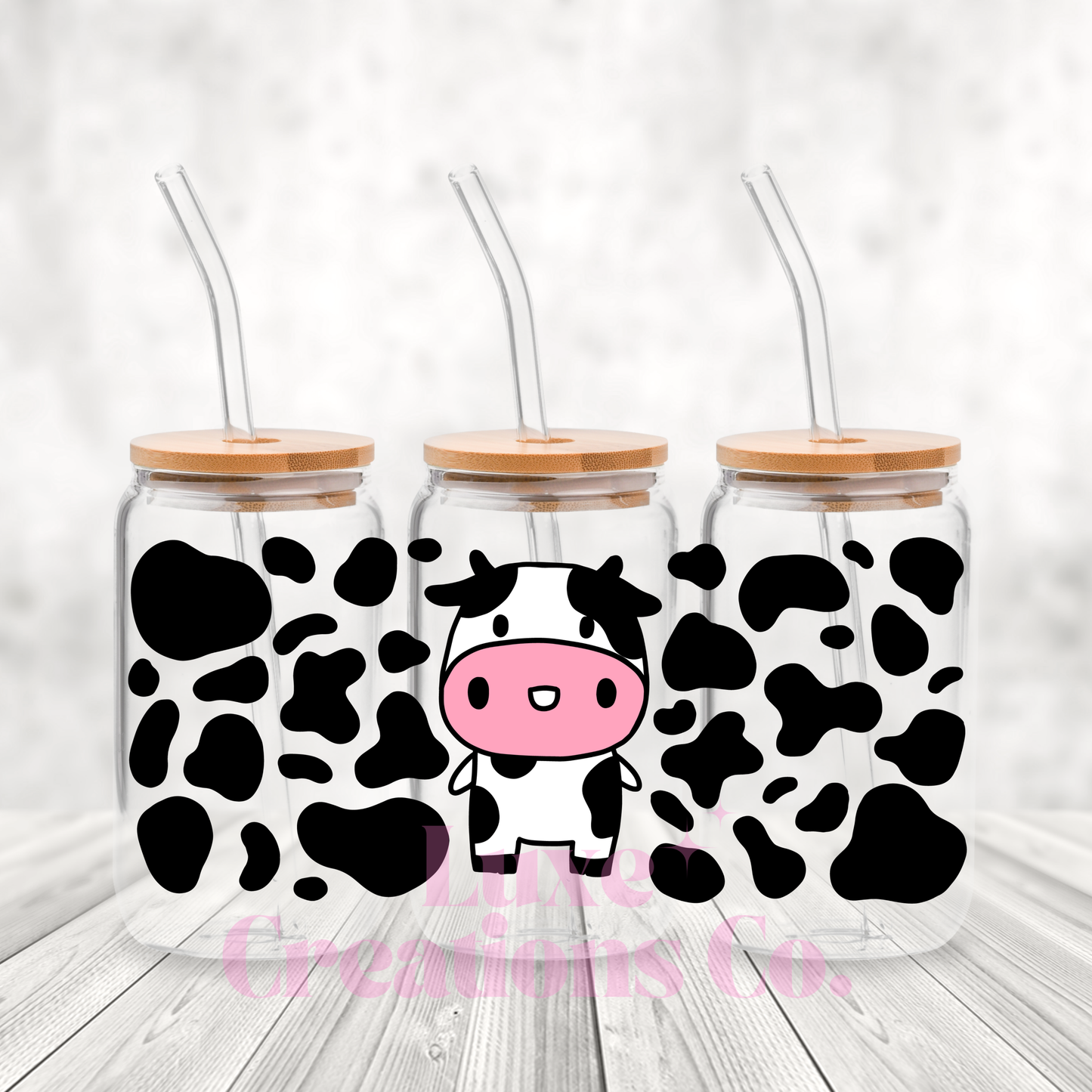 Cartoon Cow UV DTF Wrap (#89)