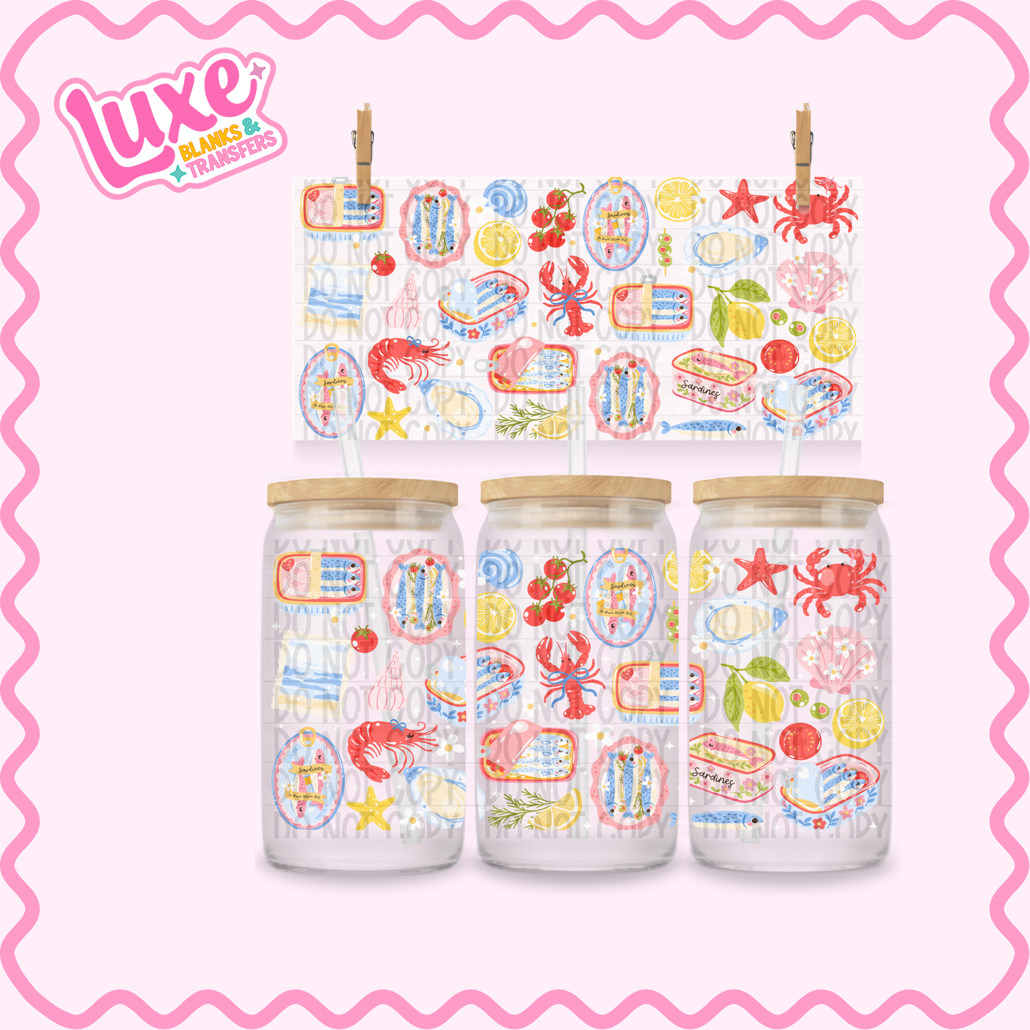 16oz UV DTF Wrap | Cutesy Coastal | #2489