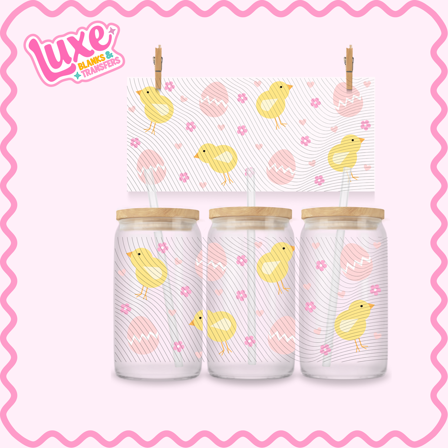 16oz UV DTF Wrap | Easter Eggs Chicks | #2978