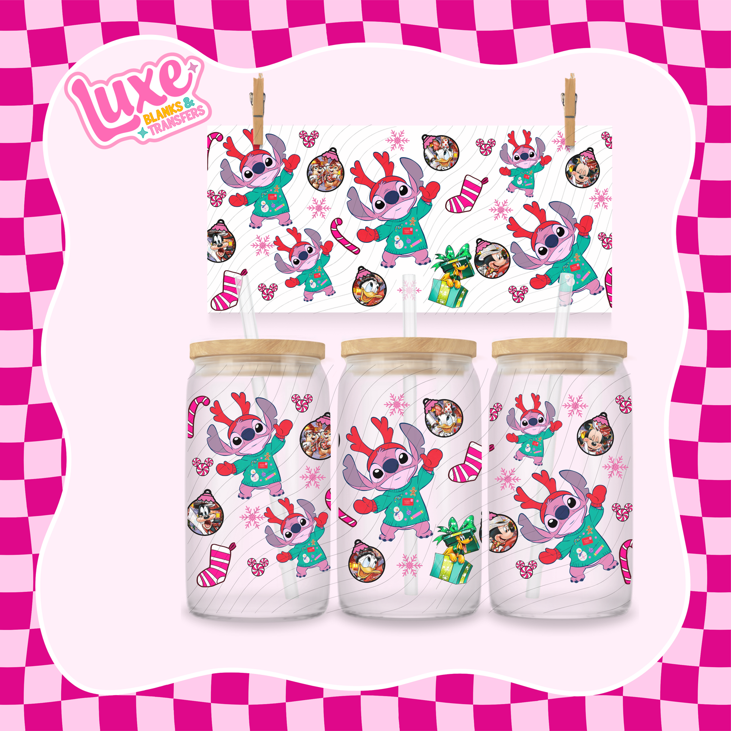 Pink Alien Xmas 3 | UV DTF Wrap | #1126