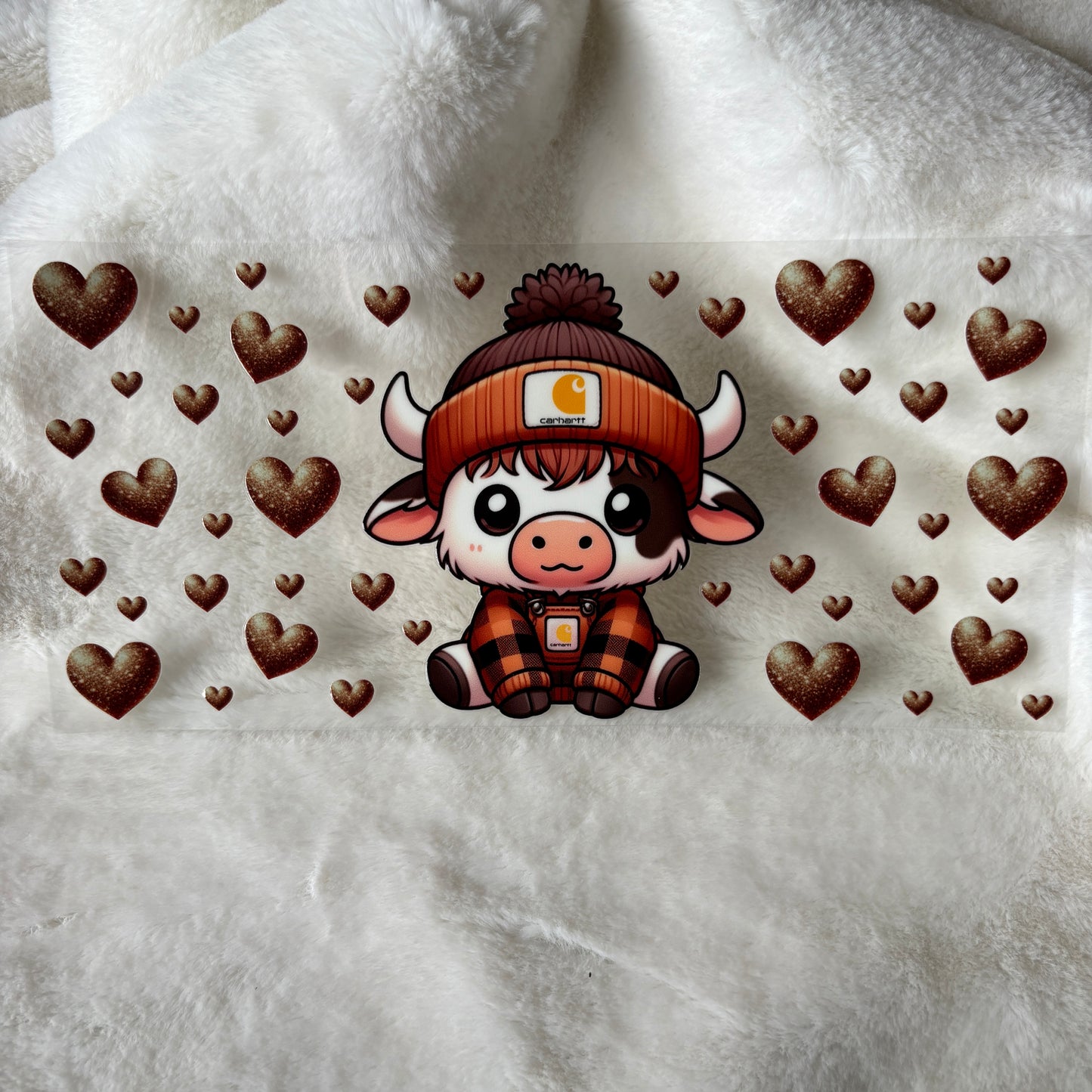 U16oz UV DTF Wrap | "Cow Hearts" C150 | READY TO SHIP