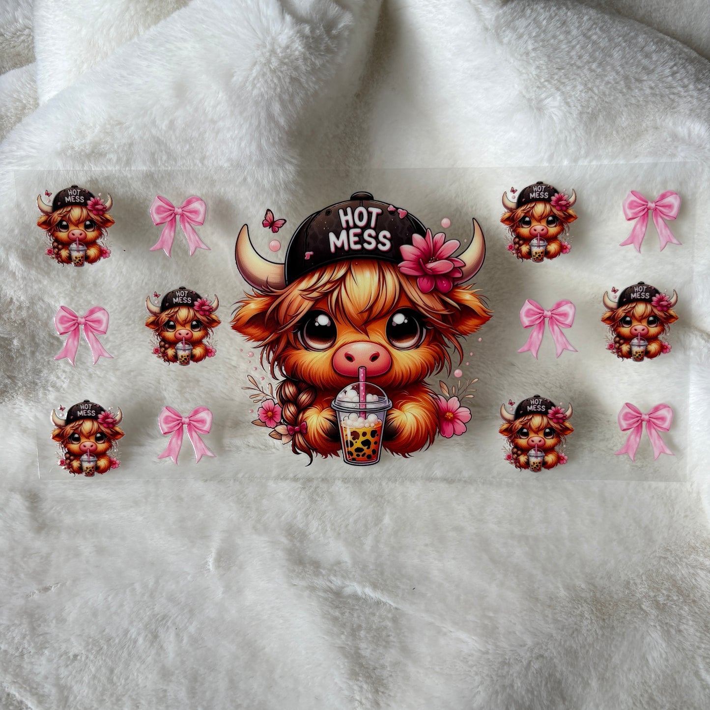 U16oz UV DTF Wrap | "Hot Mess Highland" C34A | READY TO SHIP