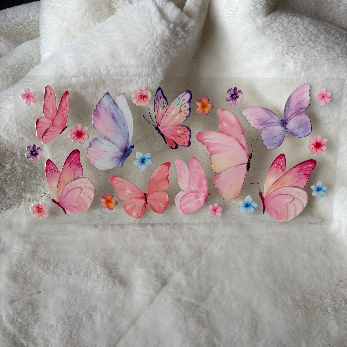 16oz UV DTF Wrap | "Pink/Purple Butterflies" C19A | READY TO SHIP