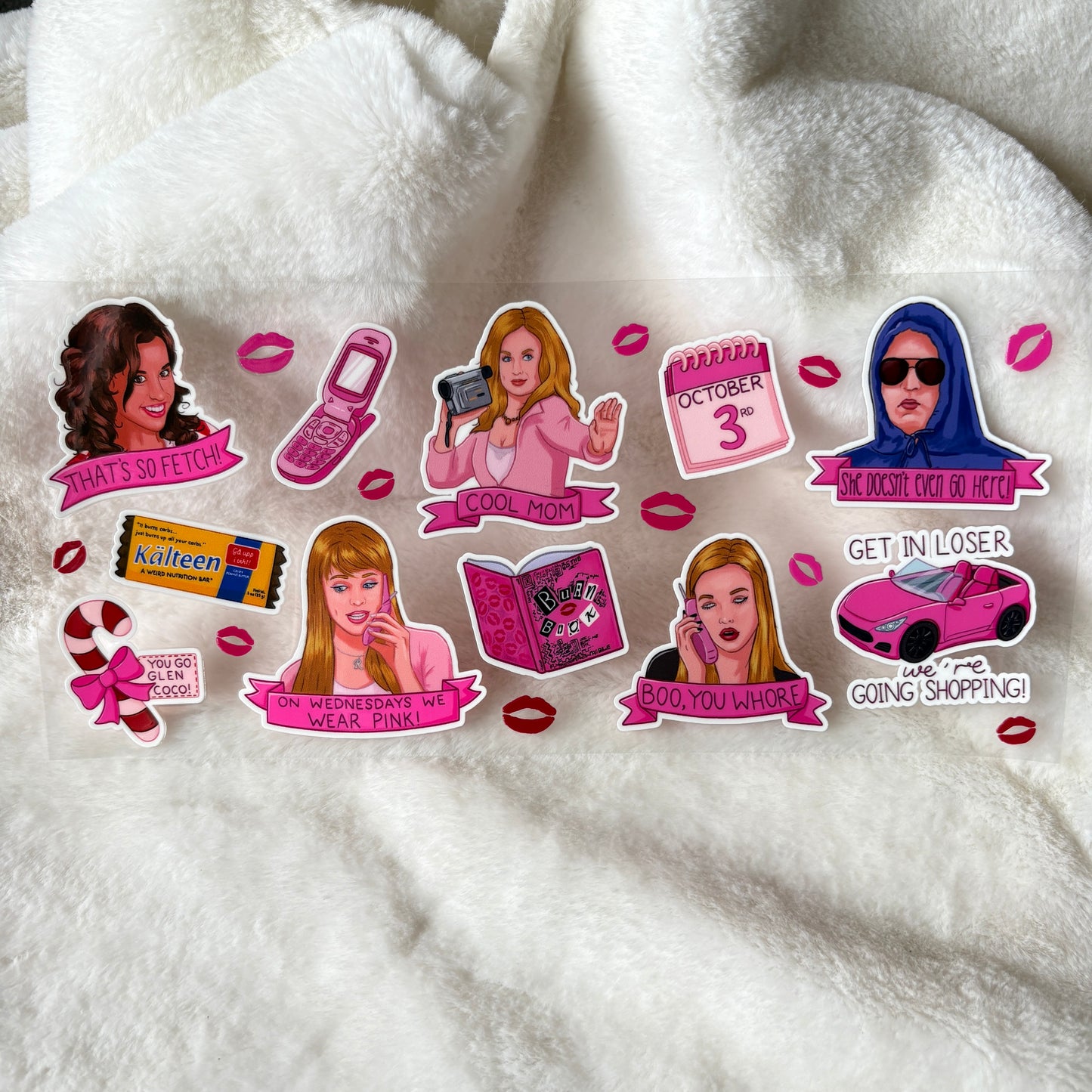 16oz UV DTF Wrap (Double Sided) | "Mean Girls Stickers" D20 | READY TO SHIP